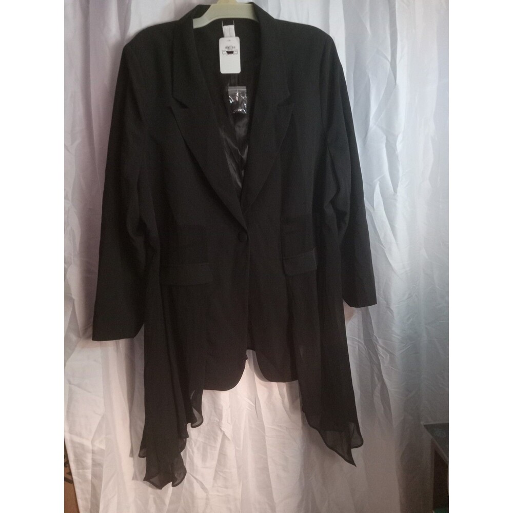 3X WynneCollection Mixed Media Crepe and Chiffon Jacket